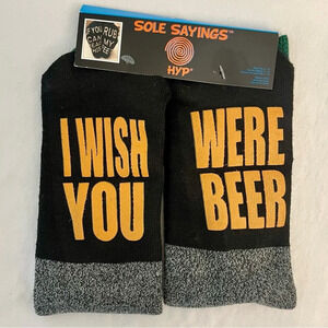 Sole Sayings HYP “I Wish You Were Beer” Men’s Socks NWT.